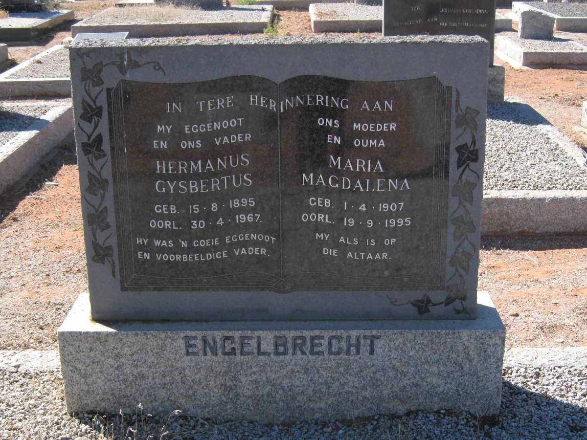 ENGELBRECHT Hermanus Gysbertus 1895-1967 &amp; Maria Magdalena 1907-1995