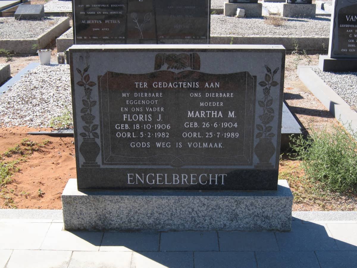 ENGELBRECHT Floris J. 1906-1982 &amp; Martha M. 1904-1989