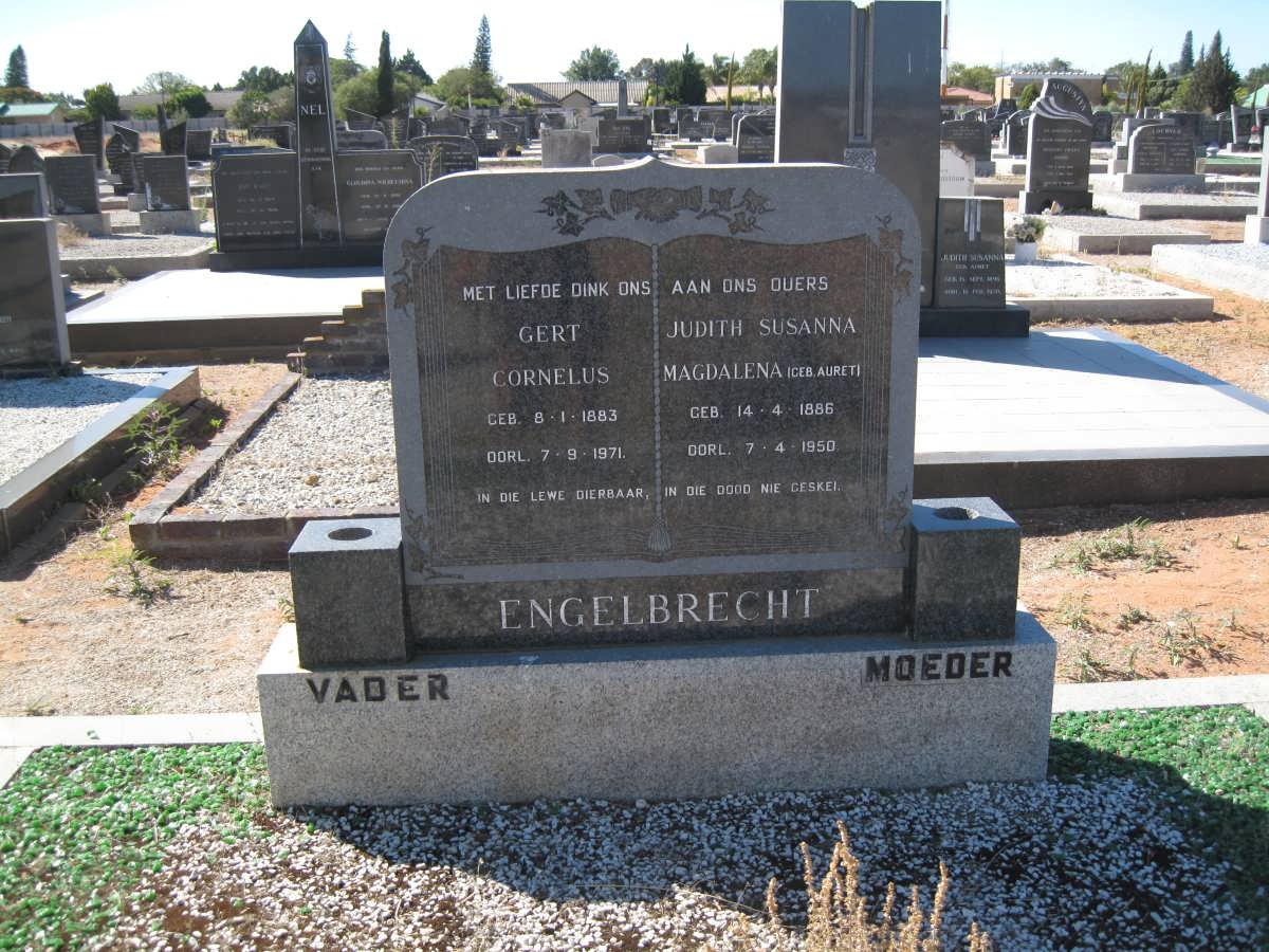 ENGELBRECHT Gert Cornelius 1883-1971 &amp; Judith Susanna Magdalena AURET 1886-1950