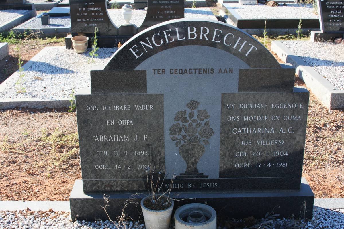 ENGELBRECHT Abraham J.P. 1893-1983 &amp; Catharina A.C.  DE VILLIERS 1904-1981