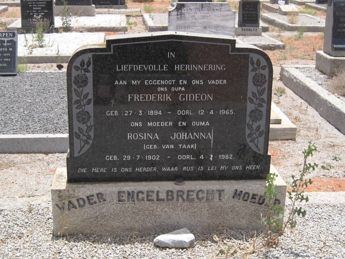 ENGELBRECHT Frederik Gideon 1894-1965 &amp; Rosina Johanna VAN TAAK 1902-1982