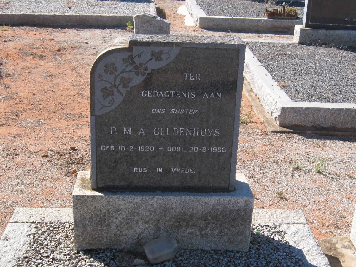 GELDENHUYS P.M.A. 1920-1968