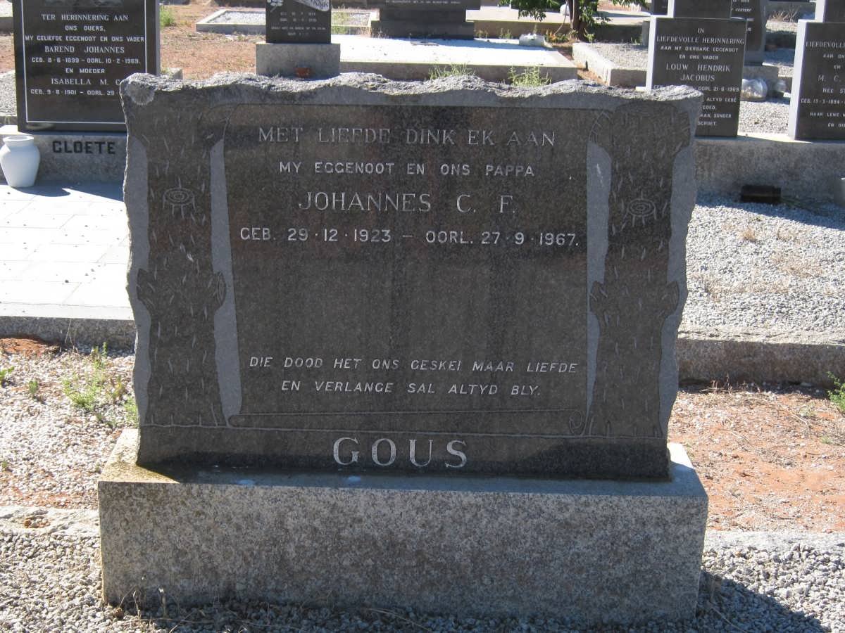 GOUS Johannes C.F. 1923-1967