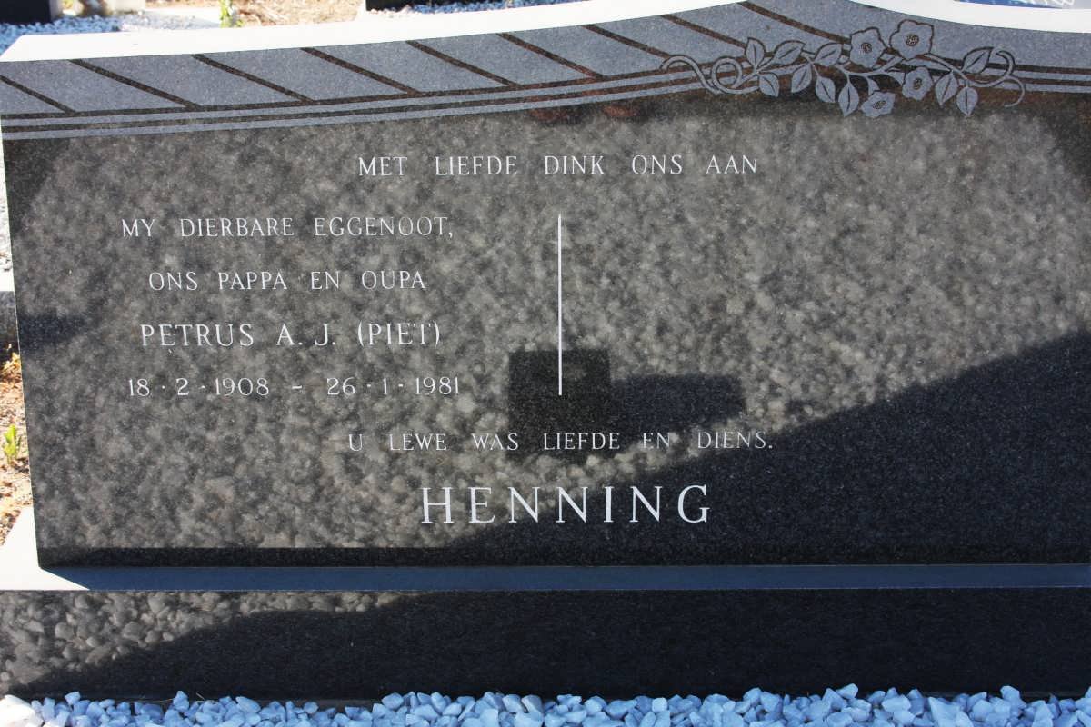 HENNING Petrus A.J. 1908-1981