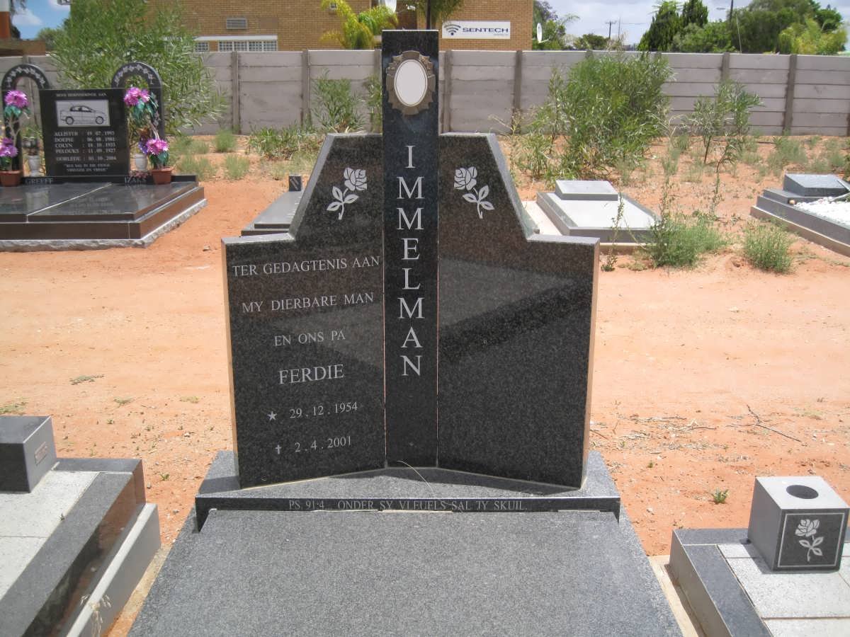 IMMELMAN Ferdie 1954-2001