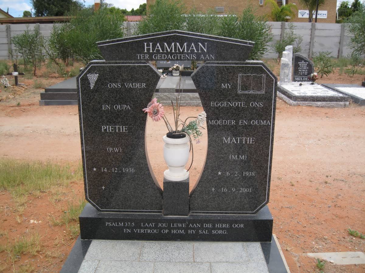 HAMMAN P.W. 1936- &amp; M.M. 1938-2001