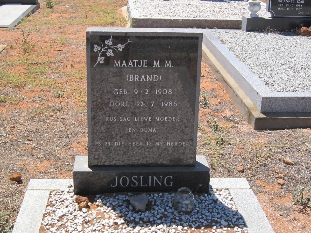 JOSLING Maatje M.M. nee BRAND 1908-1986