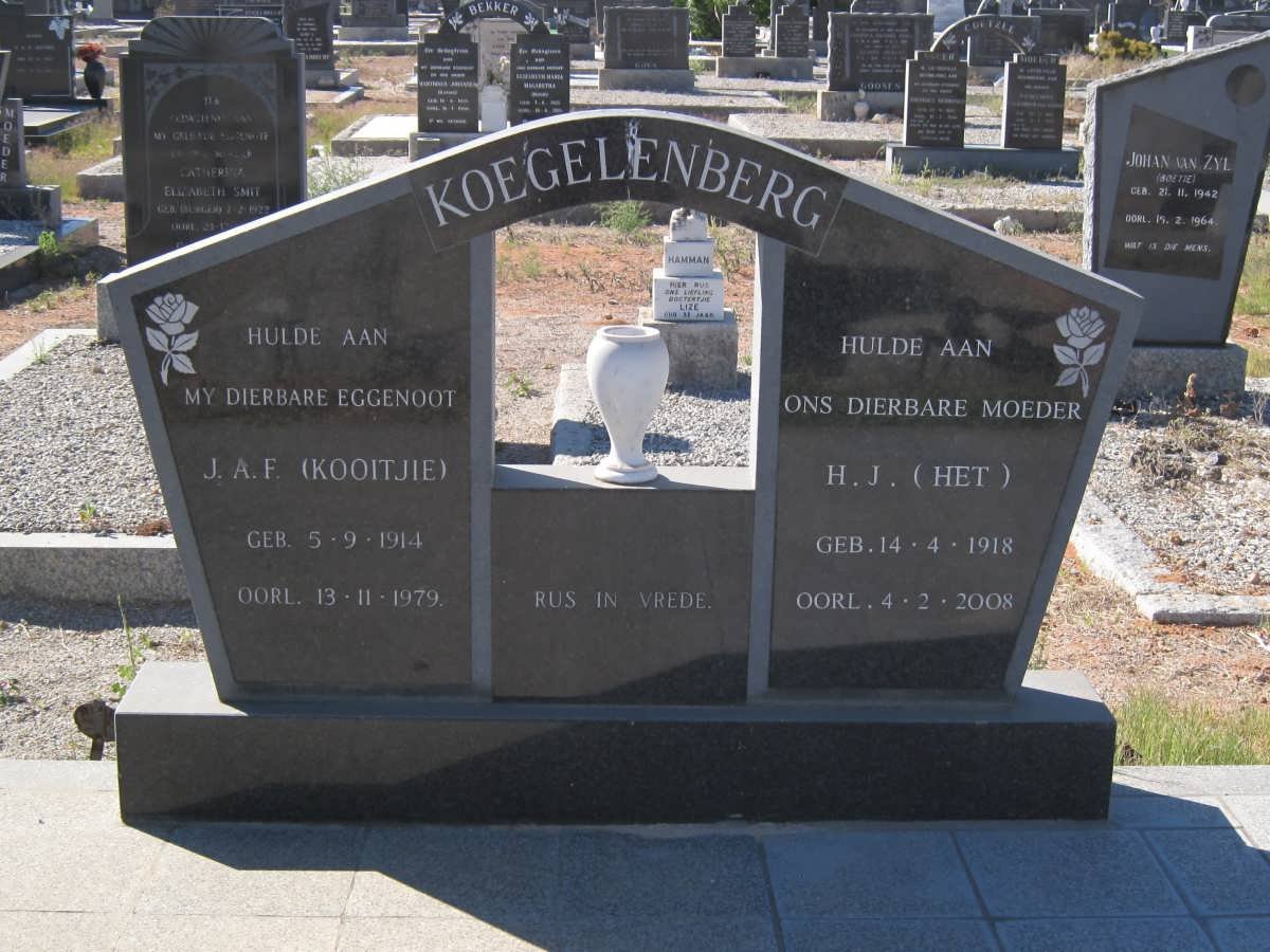 KOEGELENBERG J.A.F. 1914-1979 &amp; H.J. 1918-2008
