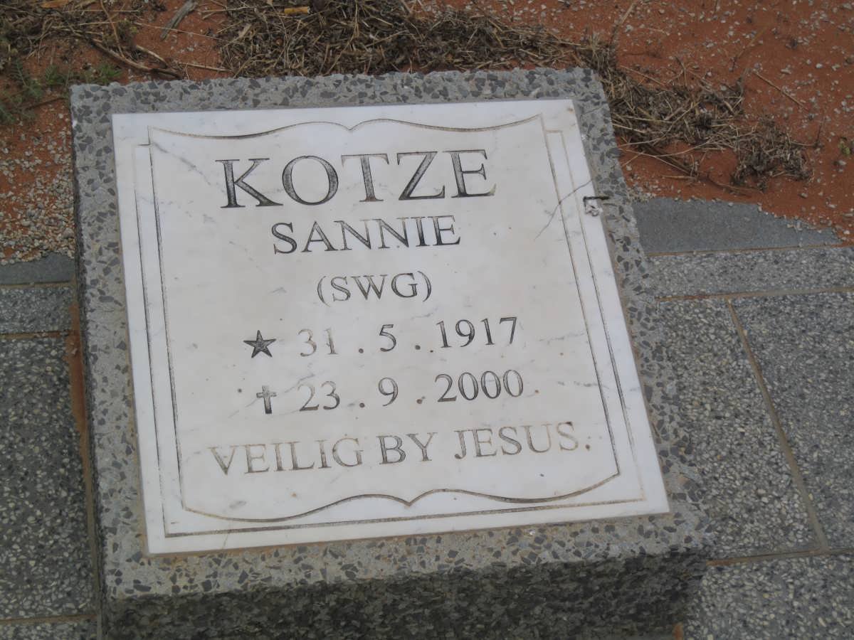 KOTZE S.W.G. 1917-2000
