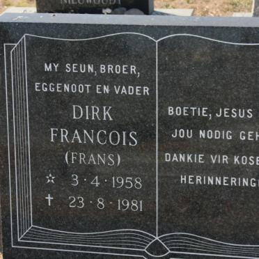 KOTZE Dirk Lodewyk Petrus 1932-1981 &amp; Alida Carolina 1924-1992 :: KOTZE Dirk Francois 1958-1981