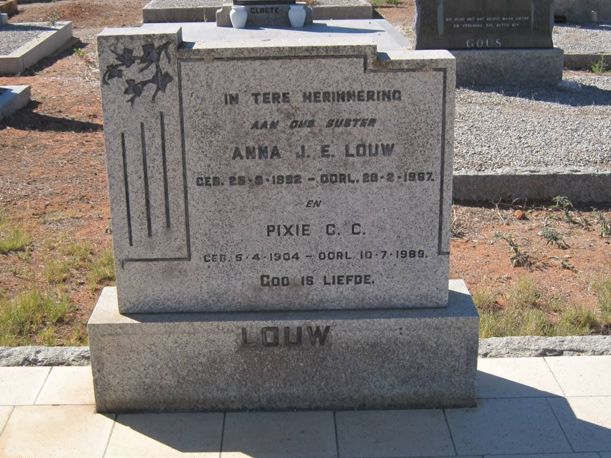 LOUW Anna J.E. 1892-1987 :: LOUW Pixie C.C. 1904-1989