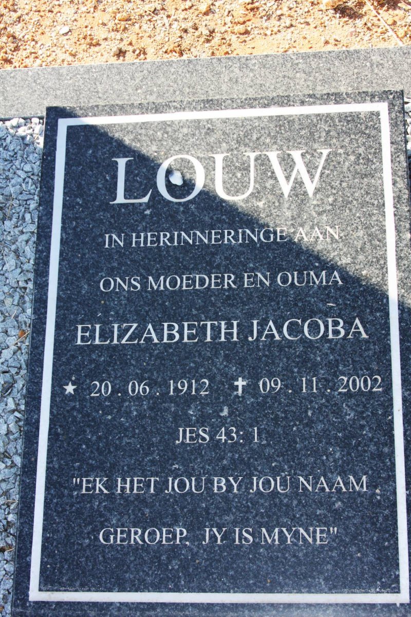 LOUW Elizabeth Jacoba 1912-2002