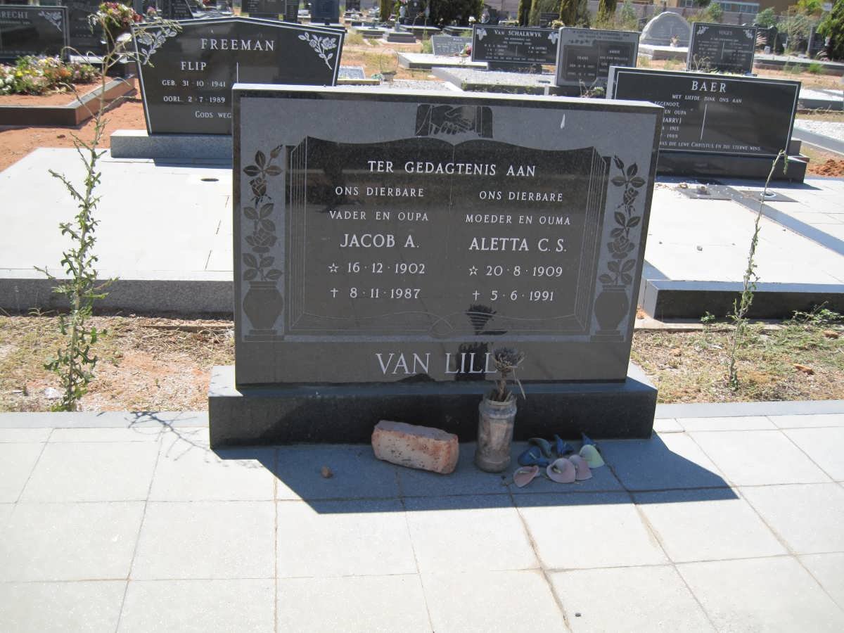 LILL Jacob A., van 1902-1987 &amp; Aletta C.S. 1909-1991