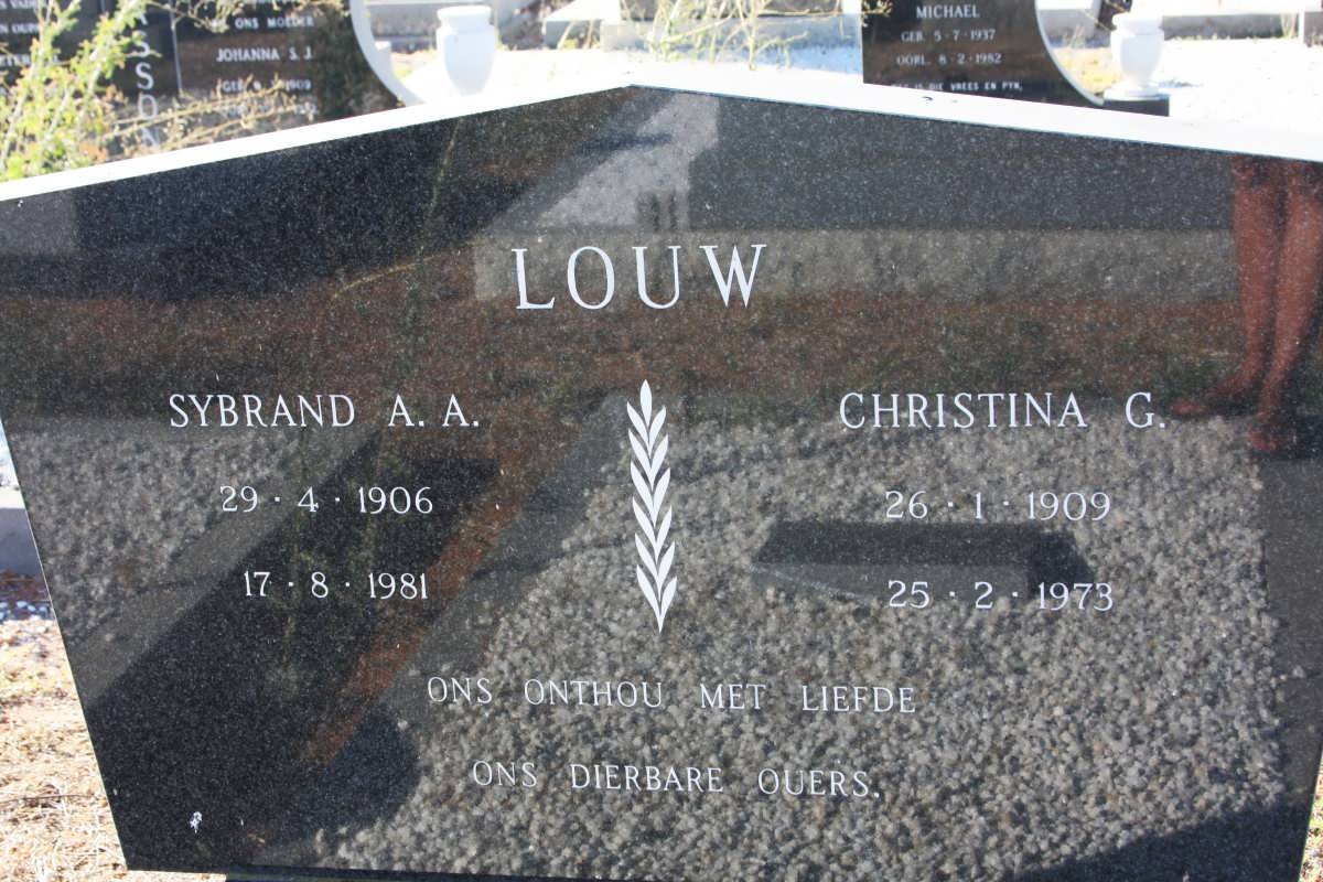LOUW Sybrand A.A. 1906-1981 &amp; Christina G. 1909-1973