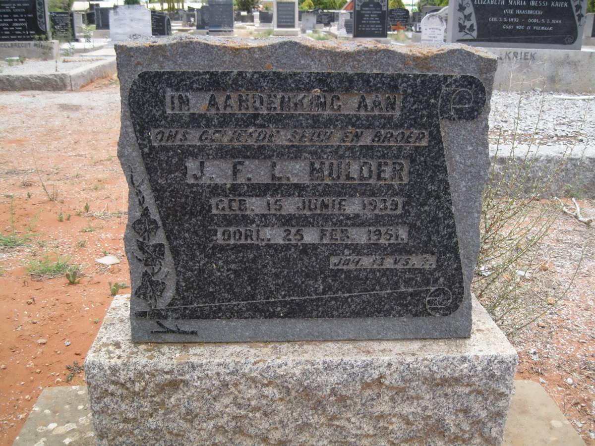 MULDER J.F.L. 1939-1951