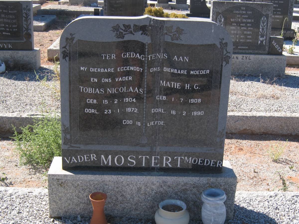 MOSTERT Tobias Nicolaas 1904-1972 &amp; Matie H.G. 1908-1990