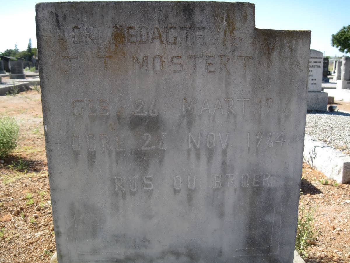 MOSTERT J.T. 1916-1964
