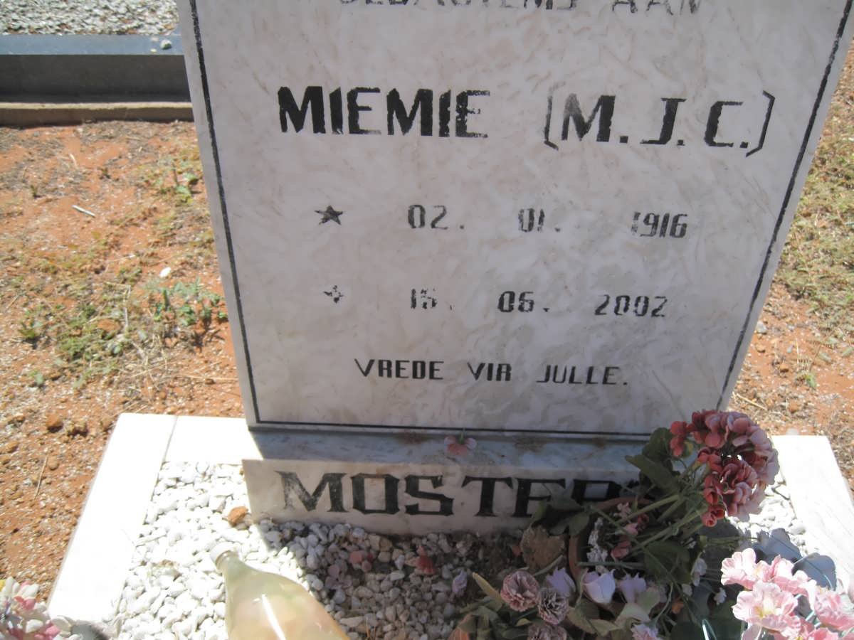 MOSTERT M.J.C. 1916-2002