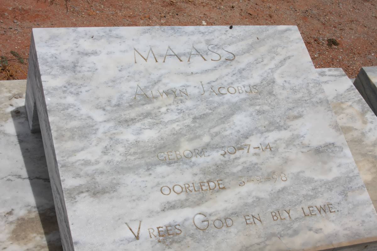 MAASS Alwyn Jacobus 1914-1998