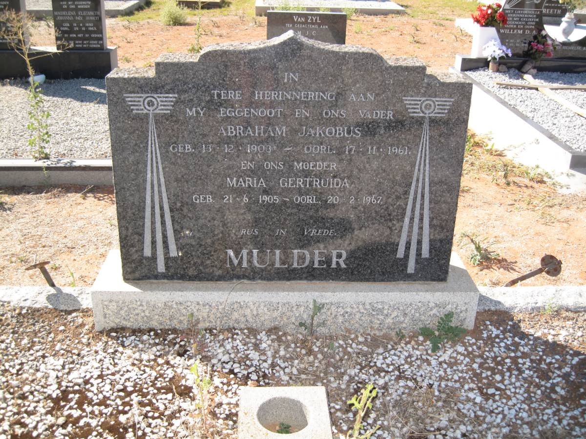 MULDER Abraham Jakobus 1903-1961 &amp; Maria Gertruida 1905-1967 