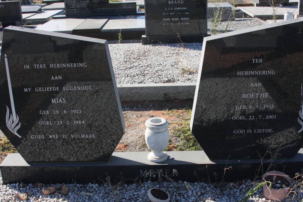 MEYER Mias 1923-1984 &amp; Roetjie 1915-2001