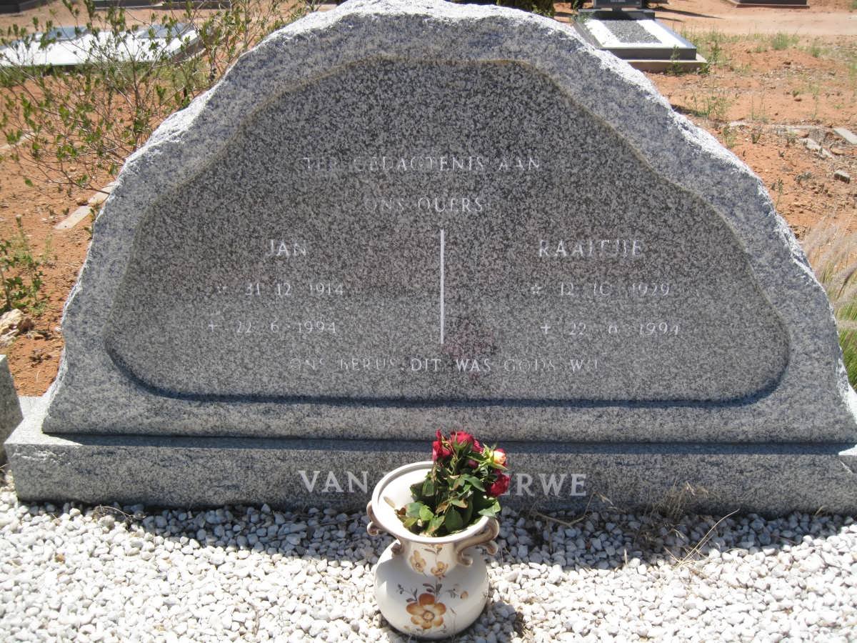 MERWE Jan, van der 1914-1994 &amp; Raaltjie 1929-1994