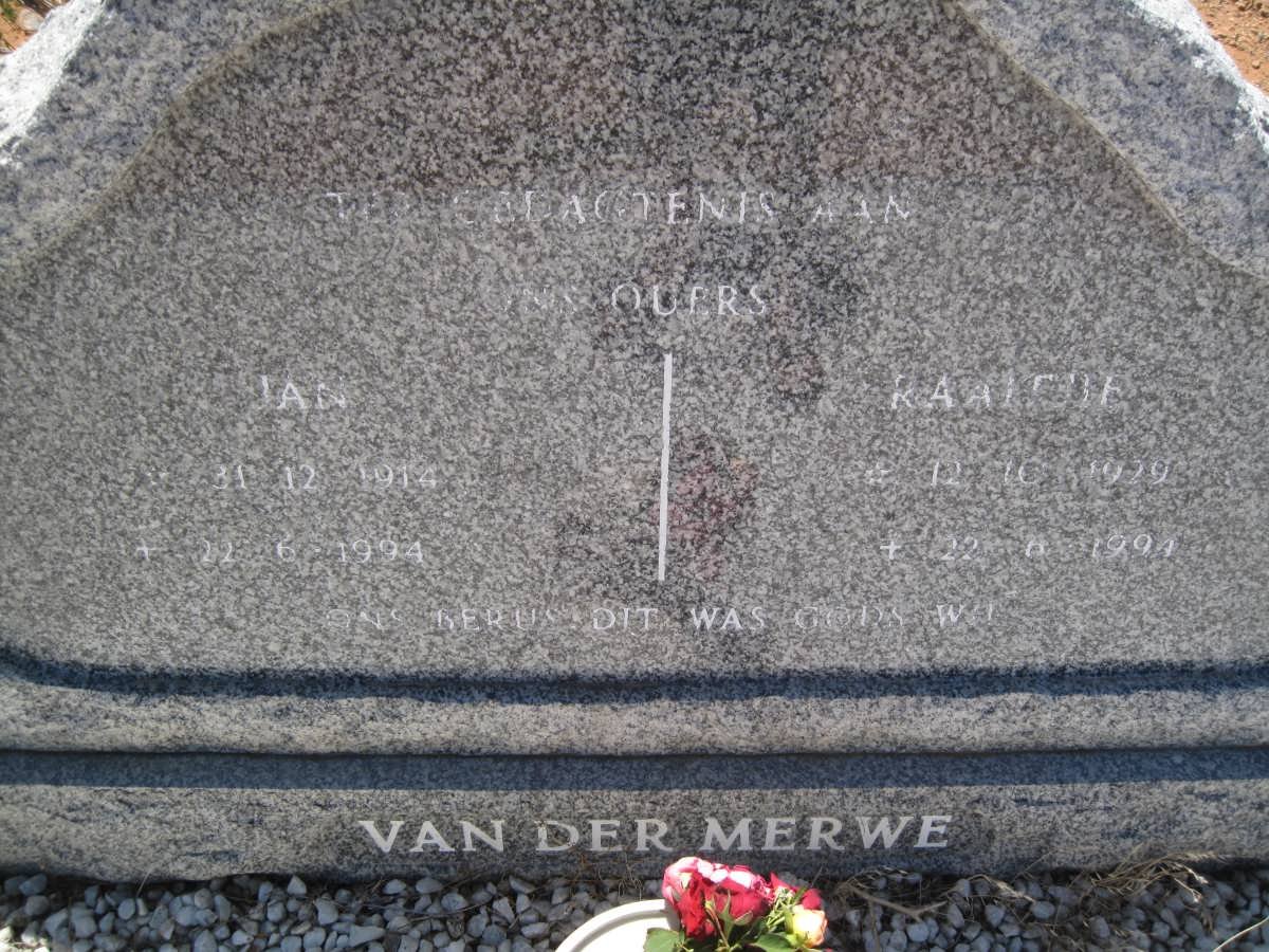 MERWE Jan, van der 1914-1994 &amp; Raaltjie 1929-1994