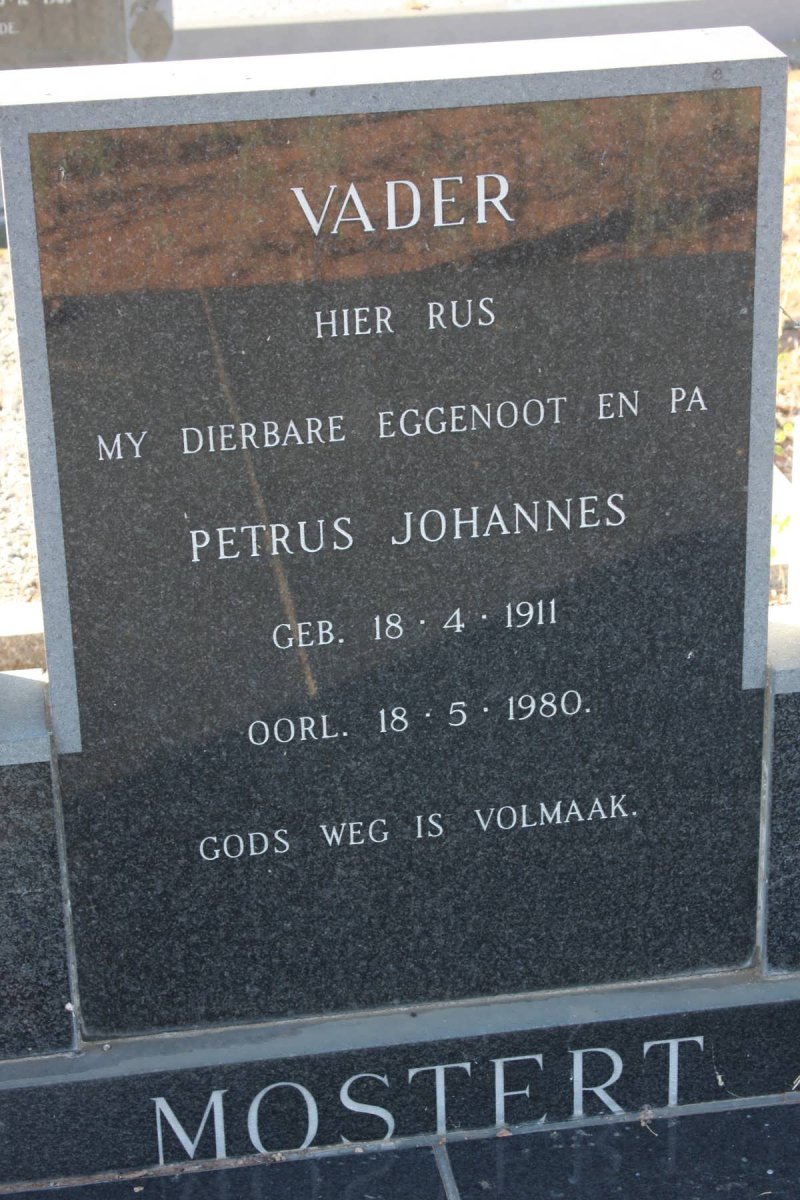 MOSTERT Petrus Johannes 1911-1980 