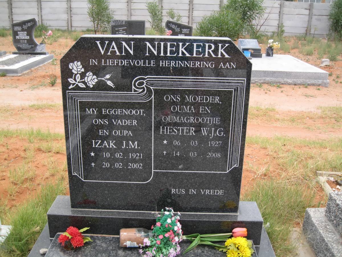 NIEKERK Izak J.M., van 1921-2002 &amp; Hester W.J.G. 1927-2008
