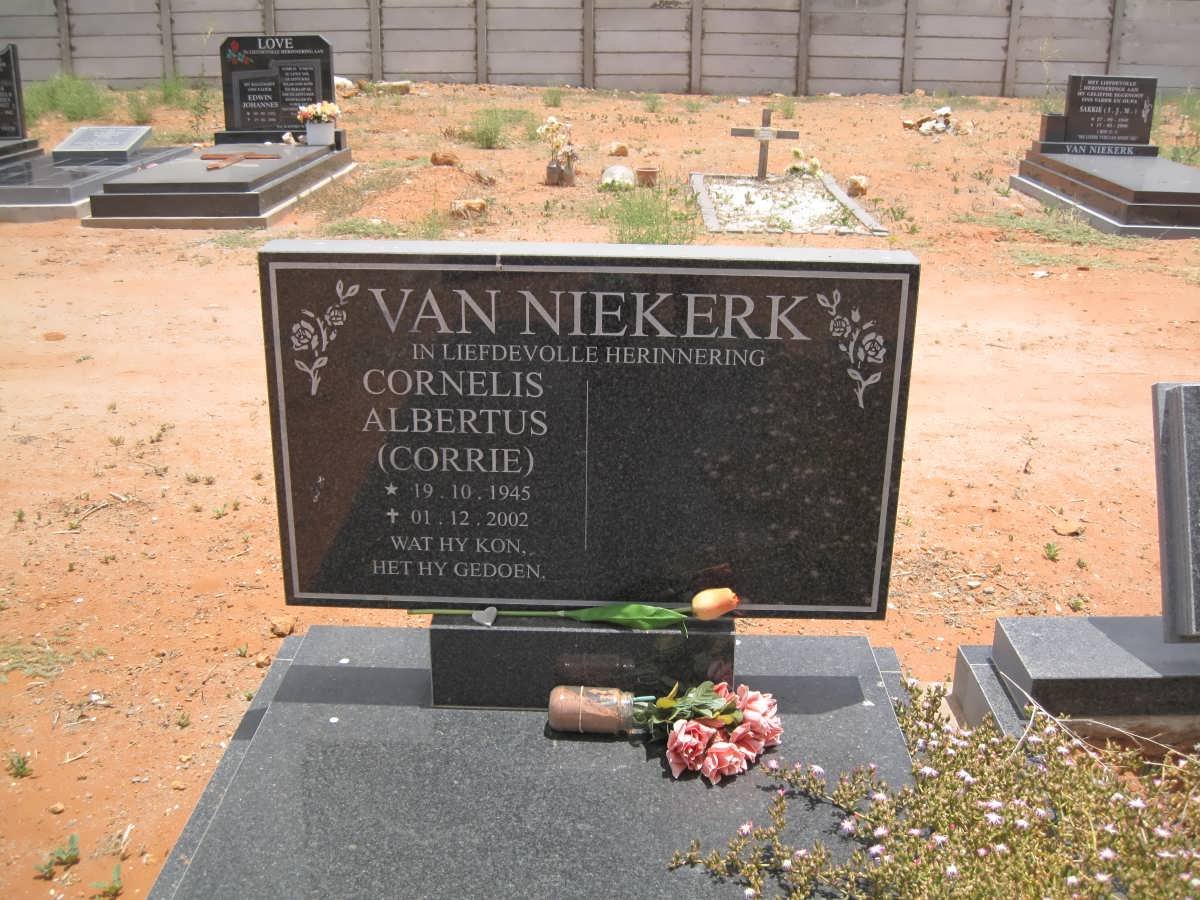 NIEKERK Cornelis Albertus, van 1945-2002
