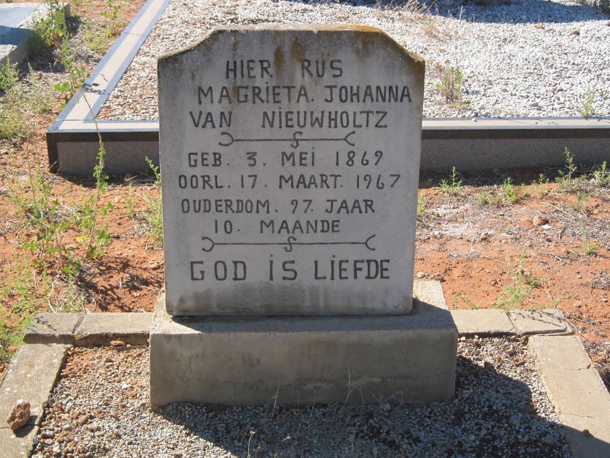 NIEUWHOLTZ Magrieta Johanna, van 1869-1967
