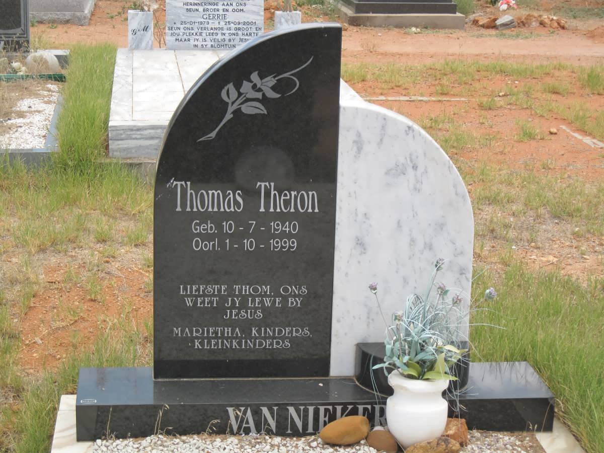 NIEKERK Thomas Theron, van 1940-1999
