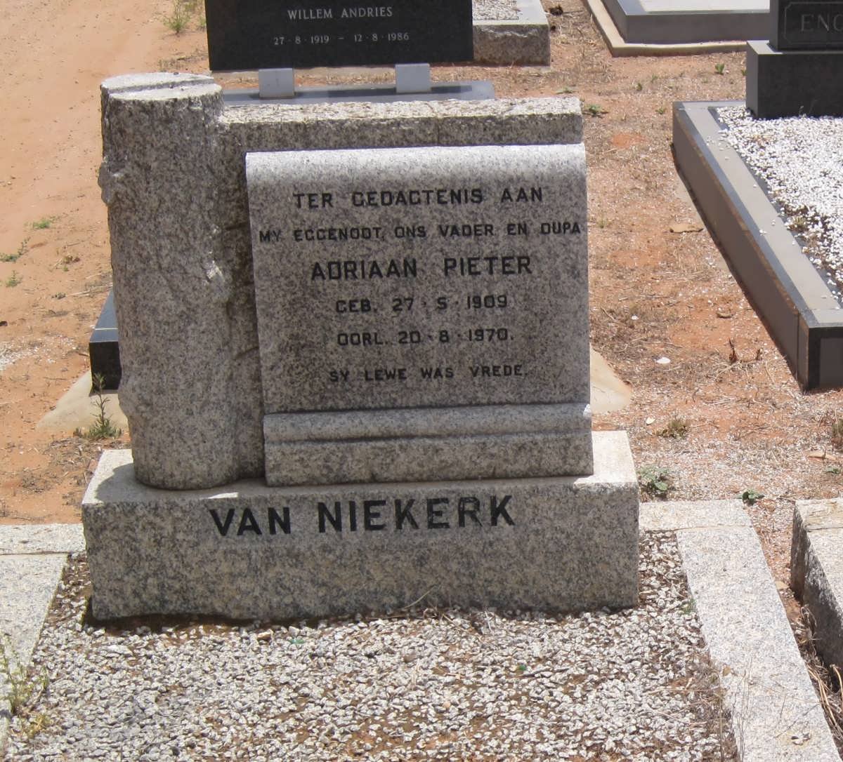 NIEKERK Adriaan Pieter, van 1909-1970