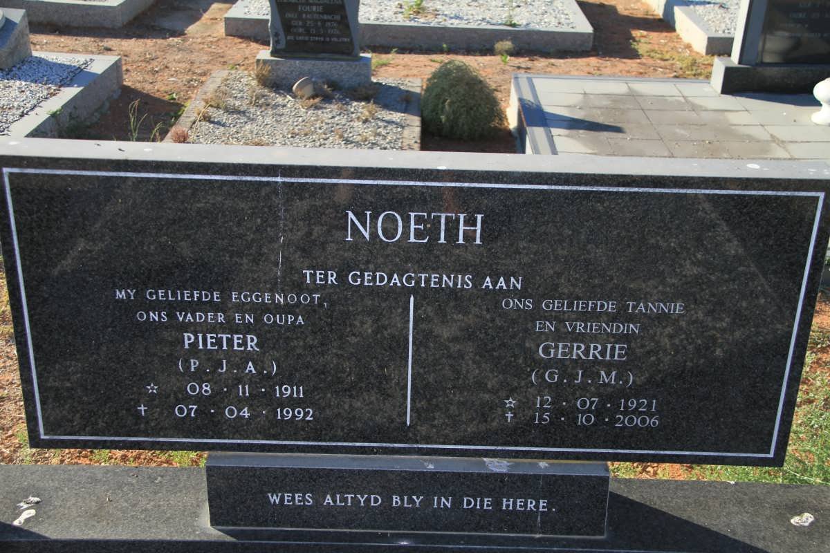 NOETH P.J.A. 1911-1992 &amp; G.J.M. 1921-2006