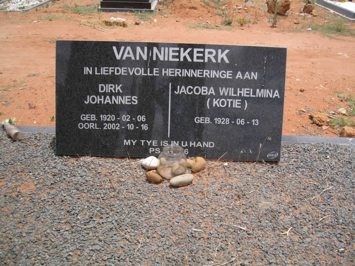 NIEKERK Dirk Johannes, van 1920-2002 &amp; Jacoba Wilhelmina 1928-