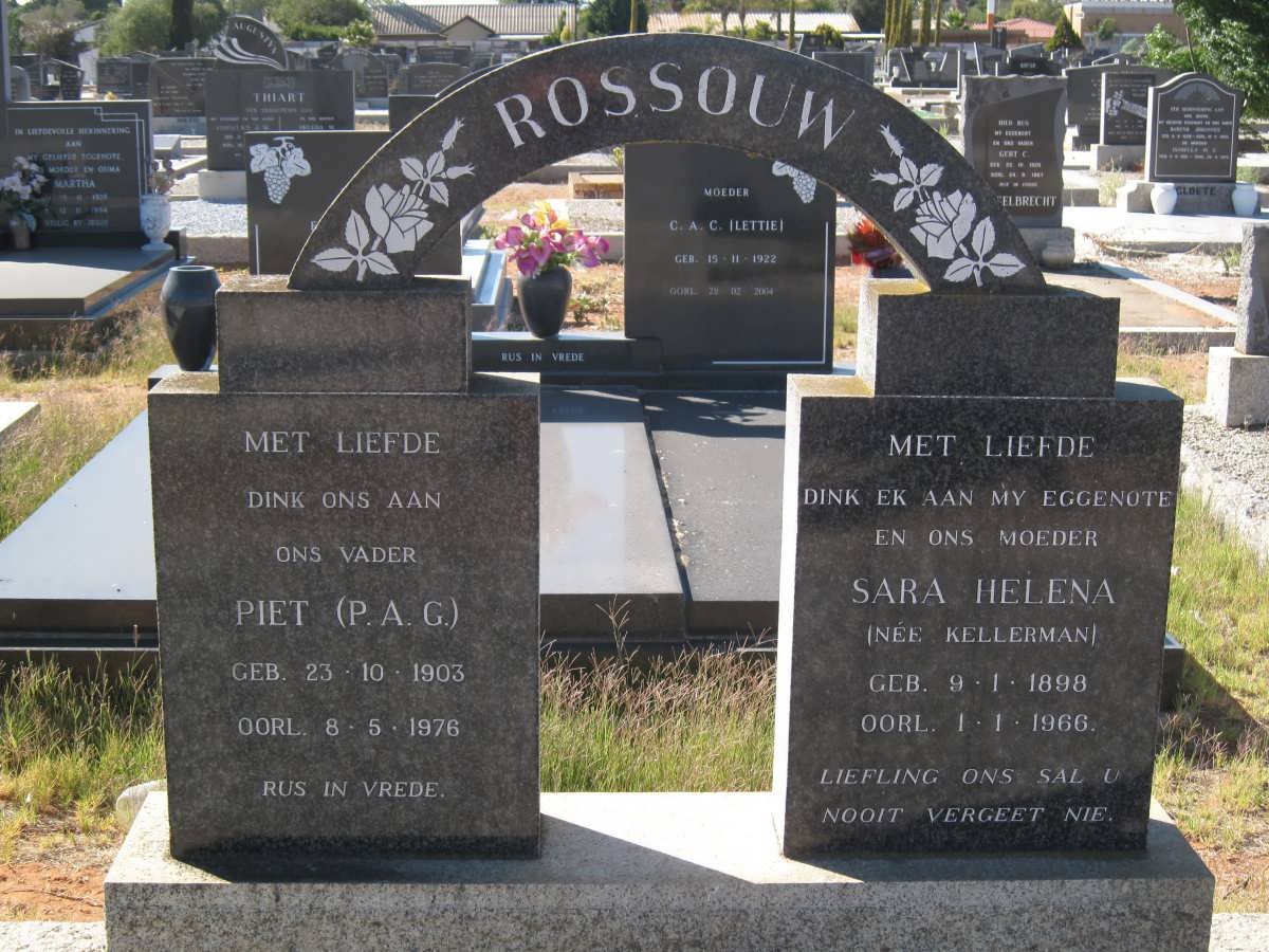 ROSSOUW P.A.G. 1903-1976 &amp; Sara Helena KELLERMAN 1898-1966