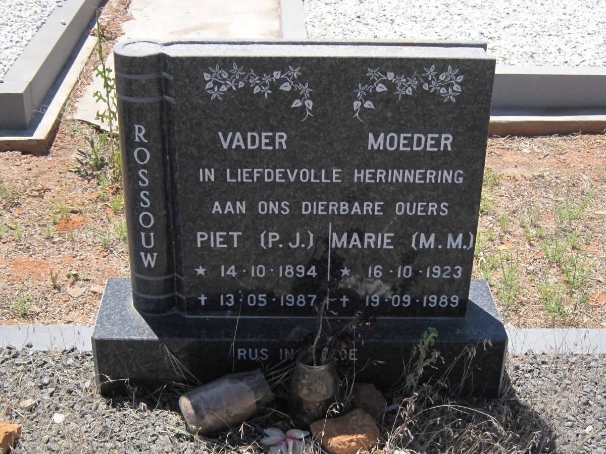 ROSSOUW P.J. 1894-1987 &amp; M.M. 1923-1989