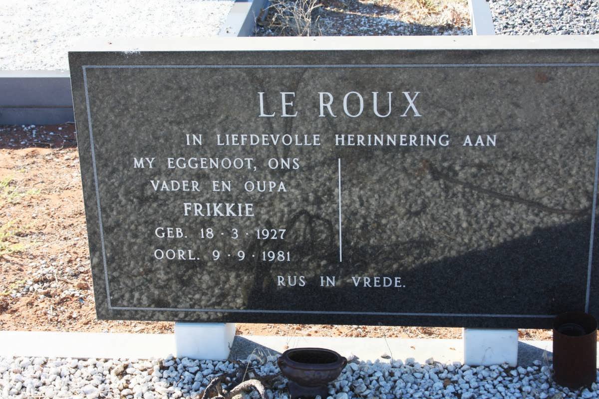 ROUX Frikkie, le 1927-1981