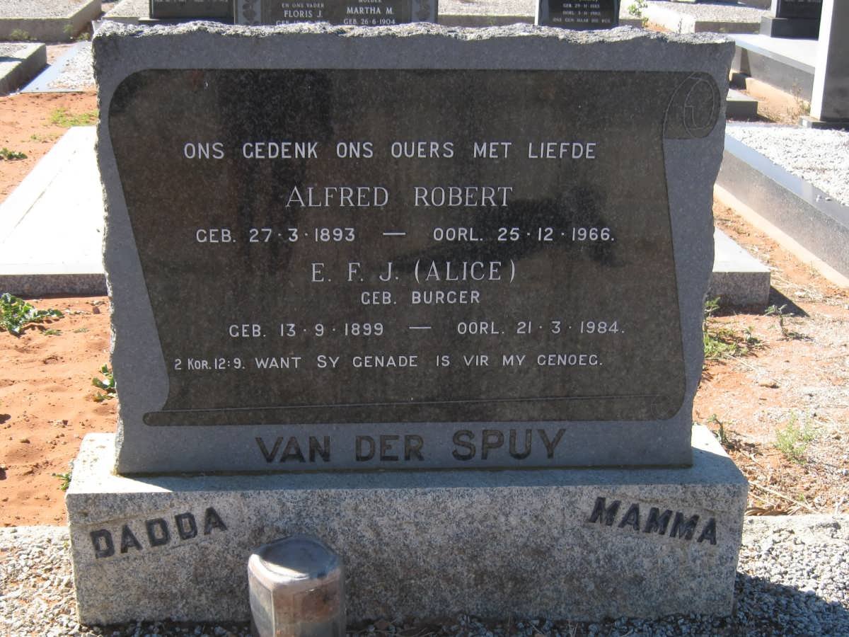 SPUY Alfred Robert, van der 1893-1966 &amp; E.F.J. BURGER 1899-1984
