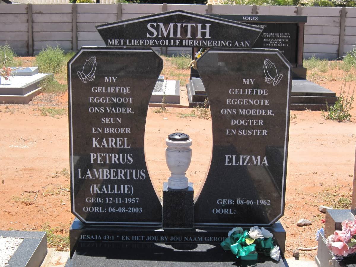 SMITH Karel Petrus Lambertus 1957-2003 &amp; Elizma 1962-