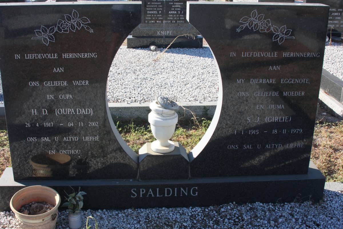 SPALDING H.D. 1917-2002 &amp; S.J. 1915-1979