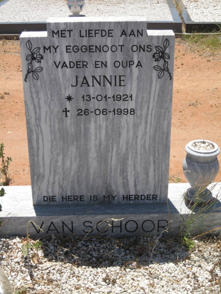 SCHOOR Jannie, van 1921-1998