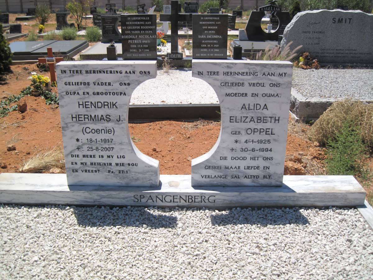 SPANGENBERG Hendrik Hermias J. 1917-2007 &amp; Alida Elizabeth OPPEL 1925-1994
