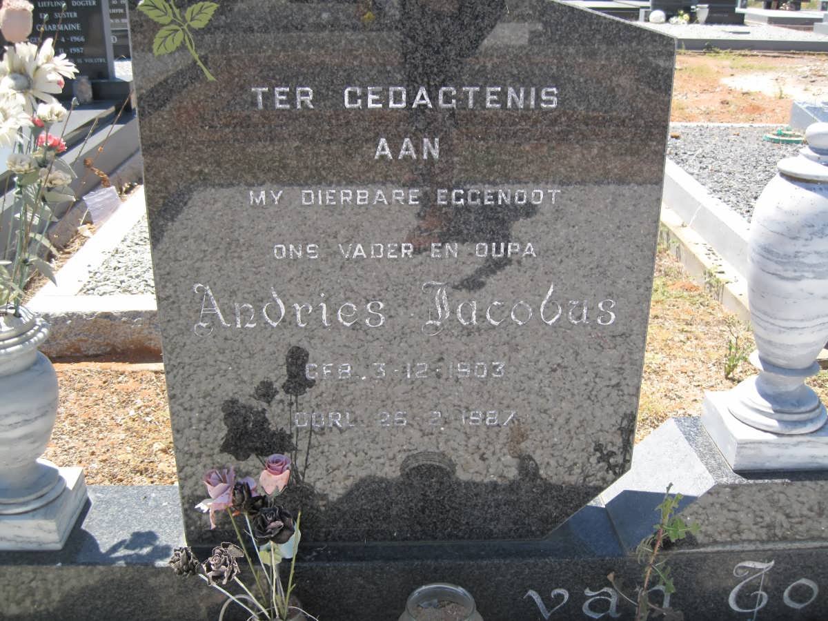 TONDER Andries Jacobus, van 1903-1987