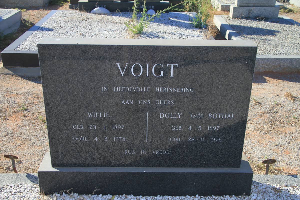 VOIGT Willie 1897-1978 &amp; Dolly BOTHA 1897-1976