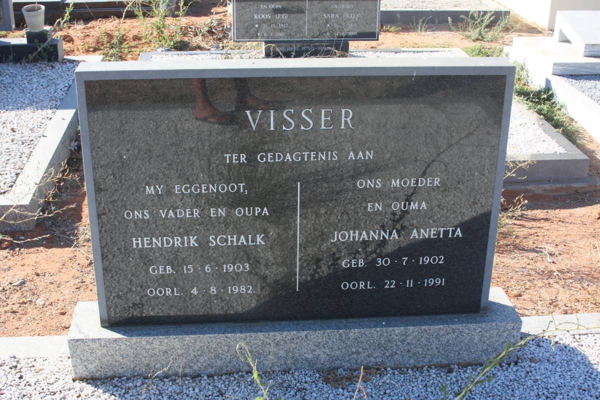 VISSER Hendrik Schalk 1903-1982 &amp; Johanna Anetta 1902-1991