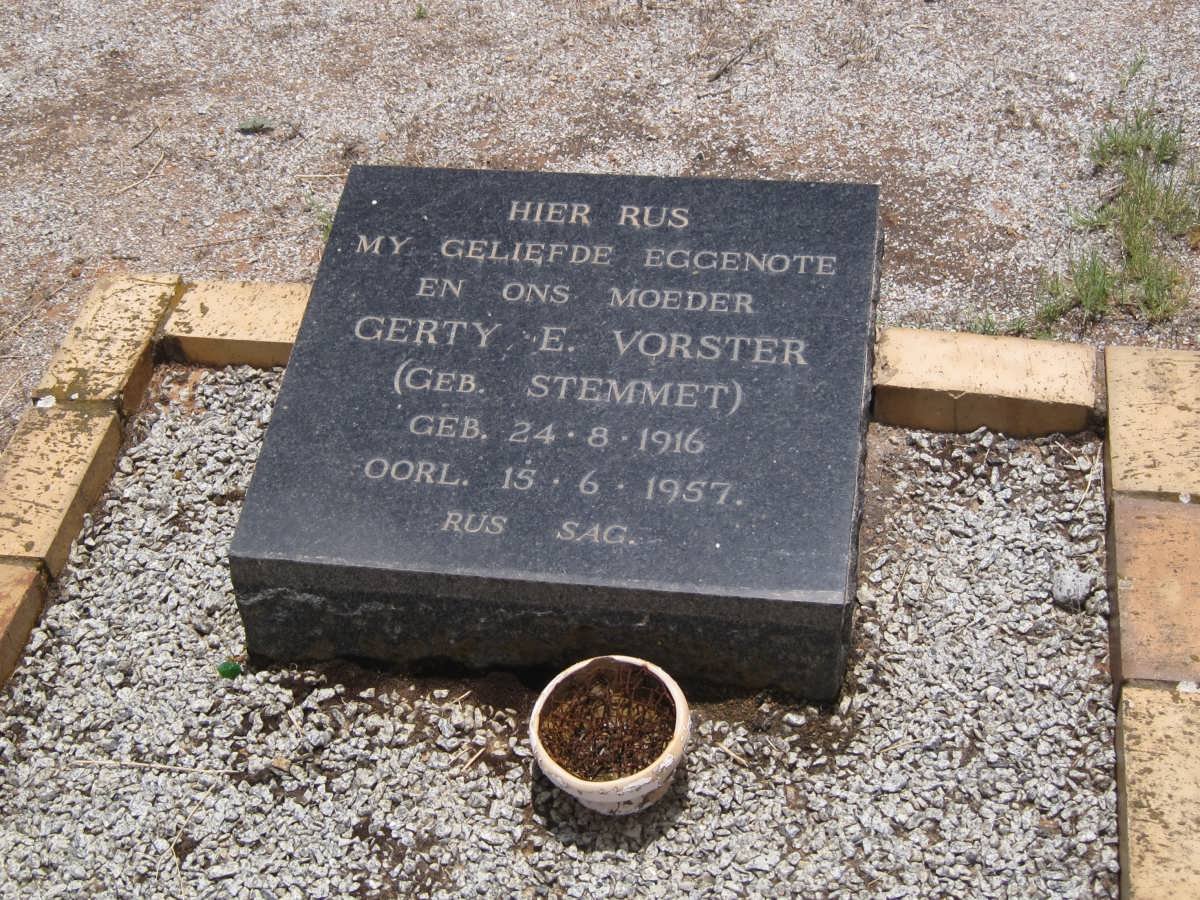 VORSTER Gerty E. nee STEMMET 1916-1957