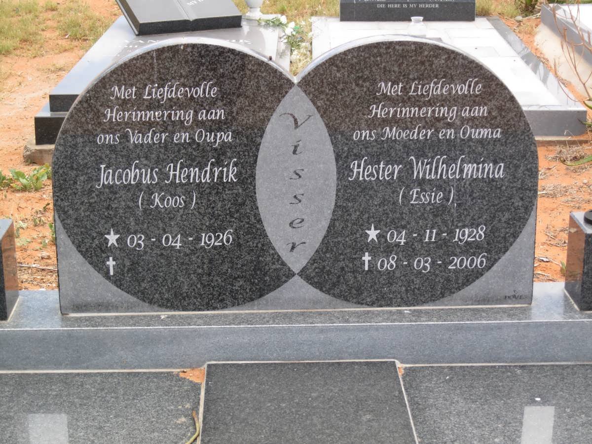 VISSER Jacobus Hendrik 1926- &amp; Hester Wilhelmina 1928-2006