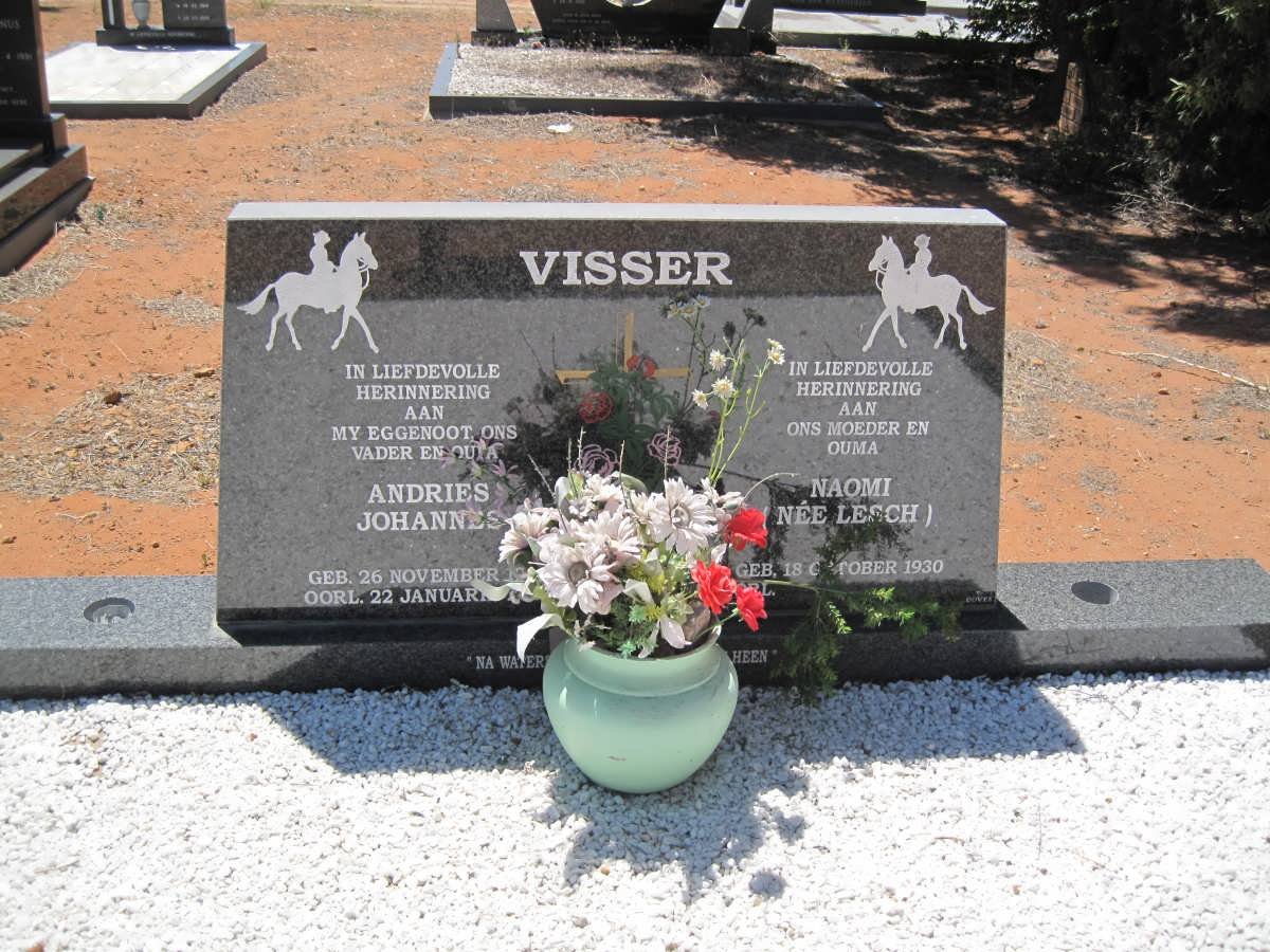 VISSER Andries Johannes 1930-2006 &amp; Naomi LESCH 1930-
