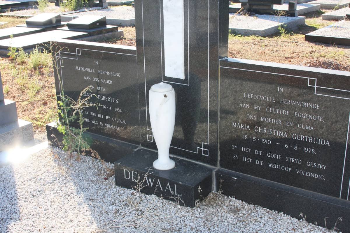 WAAL Arend Egbertus, de 1911-1981 &amp; Maria Christina Gertruida 1910-1978